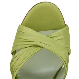Affabula Lace up – 100 mm remsandaler – siden-taft – Haiiro – dam