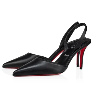 Apostropha Sling – 80 mm slingback-pumps – nappaläder – svart – dam
