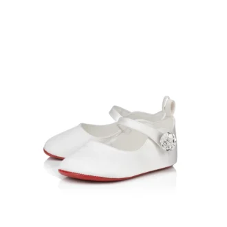 Baby Love Chick Strass – Ballerinaskor – Kreppsatin och strass – Bianco – Baby