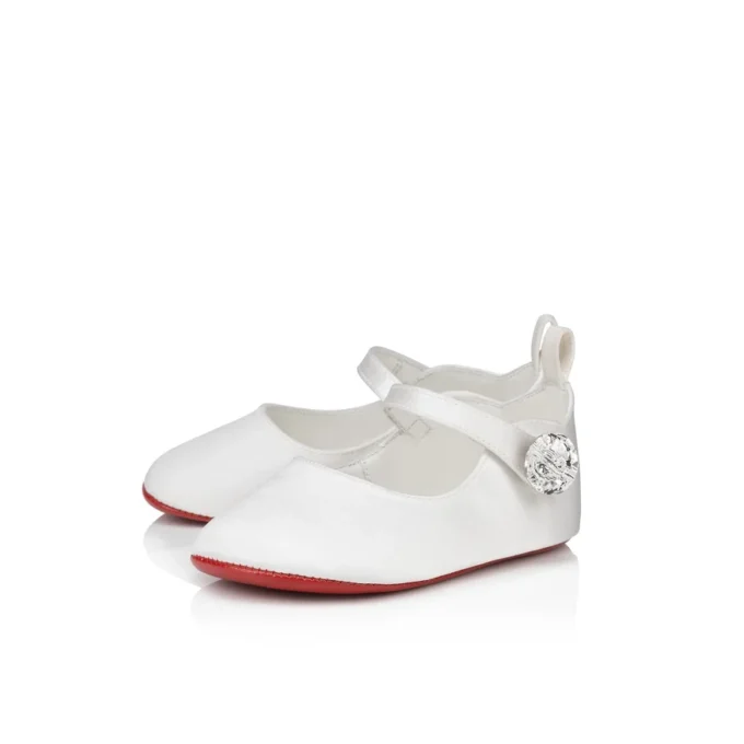 Baby Love Chick Strass – Ballerinaskor – Kreppsatin och strass – Bianco – Baby Baby Love Chick Strass – Ballerinaskor – Kreppsatin och strass – Bianco – Baby