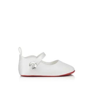 Baby Love Chick Strass – Ballerinaskor – Kreppsatin och strass – Bianco – Baby