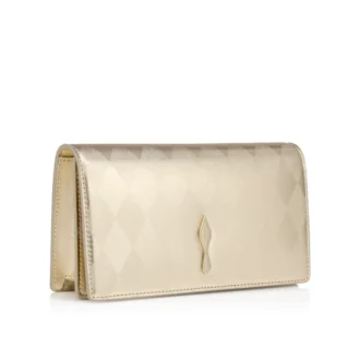 Bettina – Clutch – Diamantformat laminerat lammnappaläder – Light Platine