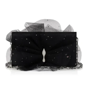 Bettina – Clutch – Kreppsatin – Svart