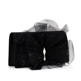 Bettina – Clutch – Kreppsatin – Svart