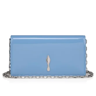 Bettina – Clutch – Lackat kalvskinn – Ceruleo