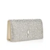 Bettina – Clutch – Mocka, strass och pärlor – Silver