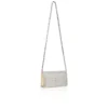 Bettina – Clutch – Mocka, strass och pärlor – Silver