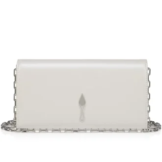 Bettina – Clutch – Pärlemorskimrande nappaläder – Vit