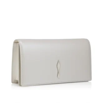 Bettina – Clutch – Pärlemorskimrande nappaläder – Vit