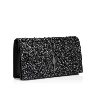 Bettina – Clutch – Veau Velours, strass och pärlor – Svart