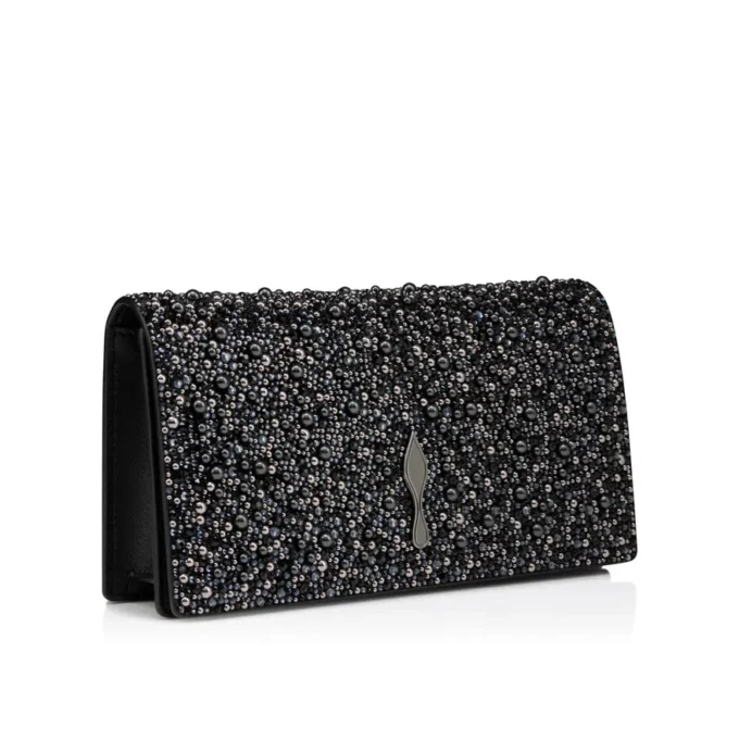 Bettina – Clutch – Veau Velours, strass och pärlor – Svart Bettina – Clutch – Veau Velours, strass och pärlor – Svart