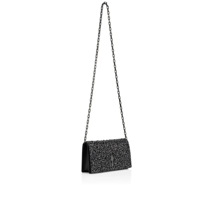 Bettina – Clutch – Veau Velours, strass och pärlor – Svart Bettina – Clutch – Veau Velours, strass och pärlor – Svart