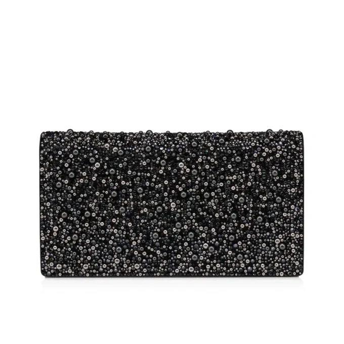 Bettina – Clutch – Veau Velours, strass och pärlor – Svart Bettina – Clutch – Veau Velours, strass och pärlor – Svart
