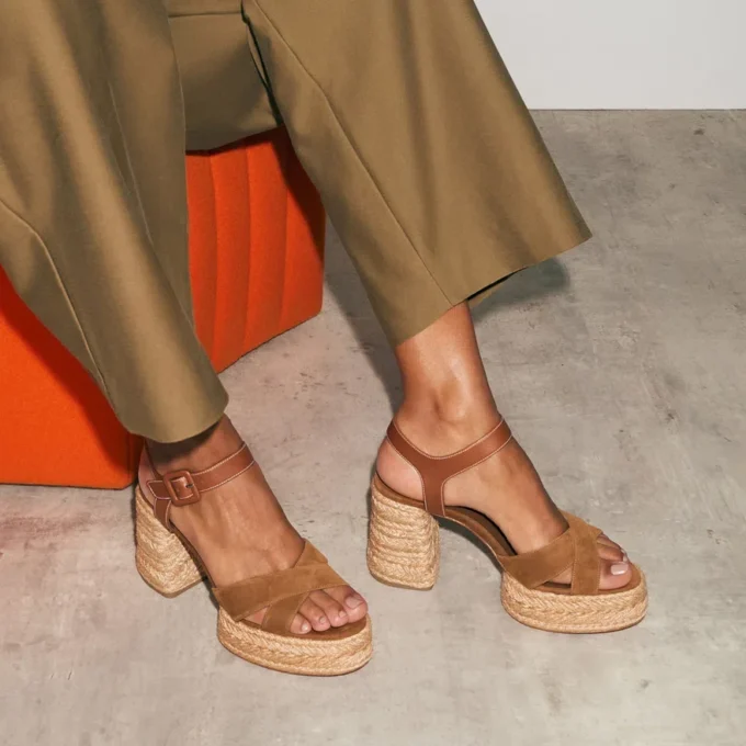 Calakala – 85 mm espadriller – mocka och kalvskinn – Rhea – dam Calakala – 85 mm espadriller – mocka och kalvskinn – Rhea – dam