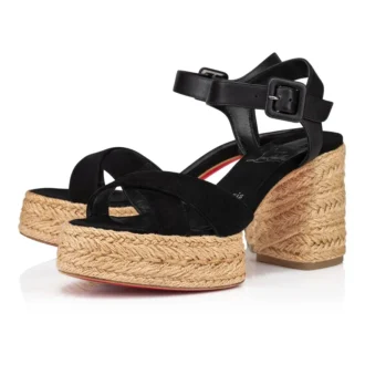 Calakala – 85 mm espadriller – mocka och kalvskinn – svart – dam