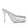 Cassia Mule – 100 mm mules – laminerat lammnappaläder – silver – dam Cassia Mule – 100 mm mules – laminerat lammnappaläder – silver – dam