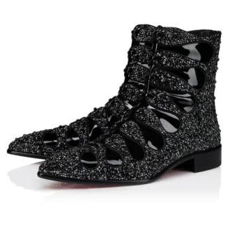 Circus Booty Perla – Stövlar – Mocka och strass, lackat kalvskinn – Svart – Herr
