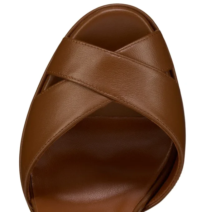 Cora – 100 mm sandaler – lammnappaläder – Cuoio – dam