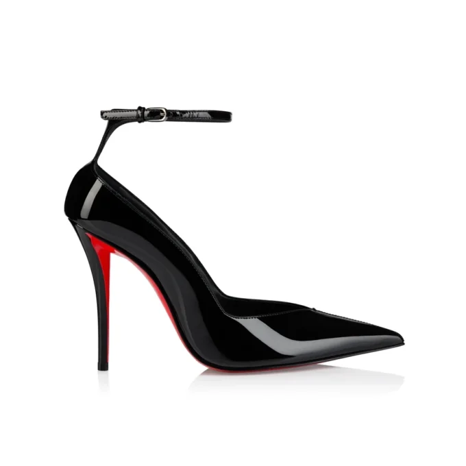 Erozee – 100 mm pumps med remmar – lackat kalvskinn – svart – dam Erozee – 100 mm pumps med remmar – lackat kalvskinn – svart – dam