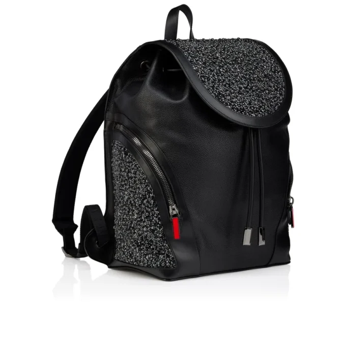 Funky – Ryggsäck – Kornat kalvskinn, strass och spikar – Svart Funky – Ryggsäck – Kornat kalvskinn, strass och spikar – Svart