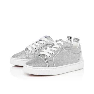 Funnyto – Sneakers – Glittrande kalvskinn – Silver – Barn