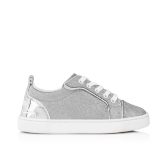 Funnyto – Sneakers – Glittrande kalvskinn – Silver – Barn