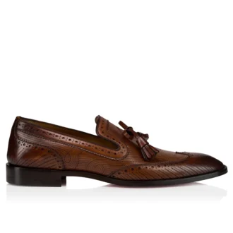 Grave Moc – Loafers – Patinerat kalvskinn – Havane – Herr