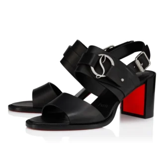 Her in Roma – 70 mm sandaler – vaxat kalvskinn – svart – dam