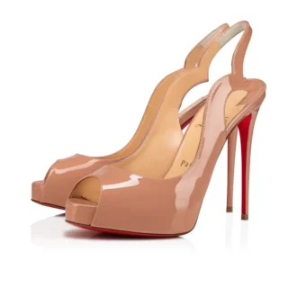 Hot Chick Sling Alta – 120 mm slingback-pumps – lackat kalvskinn – Blush – Dam