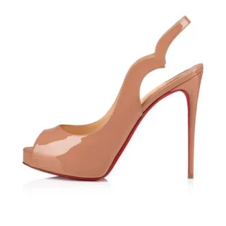Hot Chick Sling Alta – 120 mm slingback-pumps – lackat kalvskinn – Blush – Dam