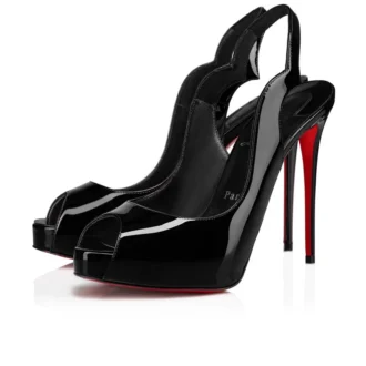 Hot Chick Sling Alta – 120 mm slingback-pumps – lackat kalvskinn – svart – dam