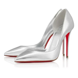 Iriza – 100 mm pumps – laminerat nappaläder – silver – dam