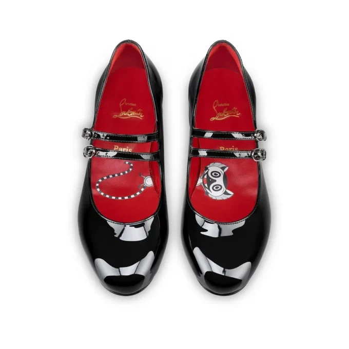 Jane Fille – Ballerinaskor – lackat kalvskinn – svart – barn