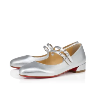 Jane Fille – Ballerinaskor – laminerat nappaläder – silver – barn Jane Fille – Ballerinaskor – laminerat nappaläder – silver – barn