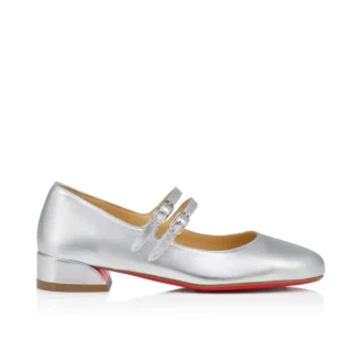 Jane Fille – Ballerinaskor – laminerat nappaläder – silver – barn Jane Fille – Ballerinaskor – laminerat nappaläder – silver – barn