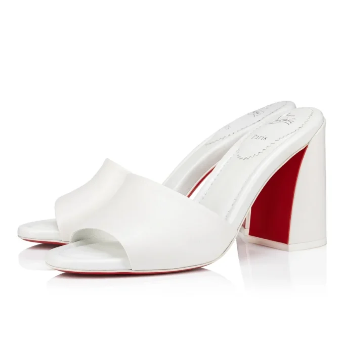 Jane Mule – 85 mm mules – lammnappaläder – Bianco – dam