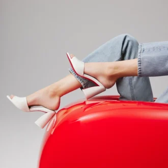 Jane Mule – 85 mm mules – lammnappaläder – Bianco – dam
