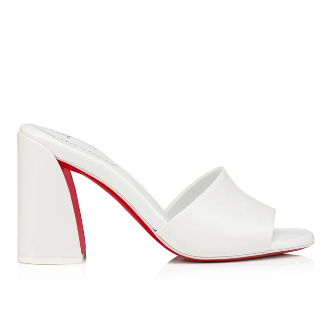 Jane Mule – 85 mm mules – lammnappaläder – Bianco – dam