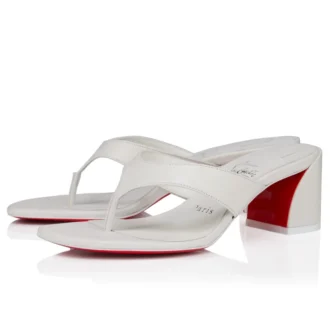Janetonga – 55 mm tångsandaler – lammnappaläder – Bianco – dam