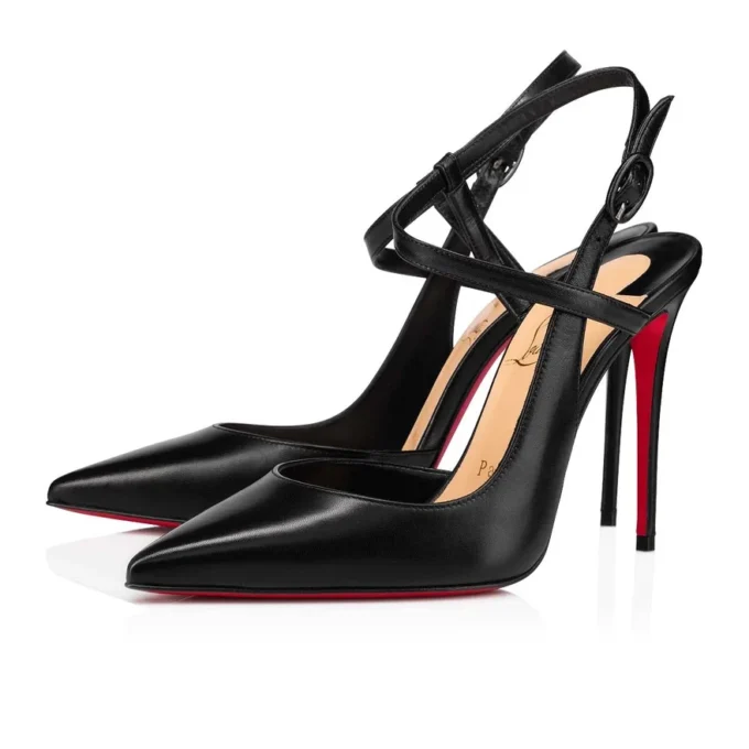 Jenlove – 100 mm pumps med remmar – kidläder – svart – dam