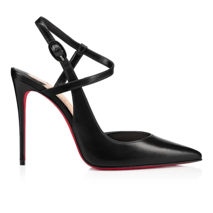 Jenlove – 100 mm pumps med remmar – kidläder – svart – dam