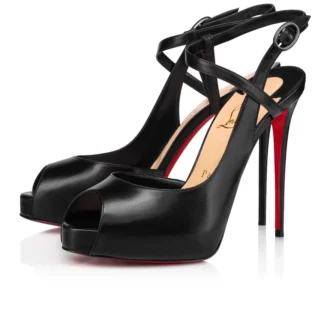 Jenlove Alta – 120 mm pumps med öppen tå – kidläder – svart – dam