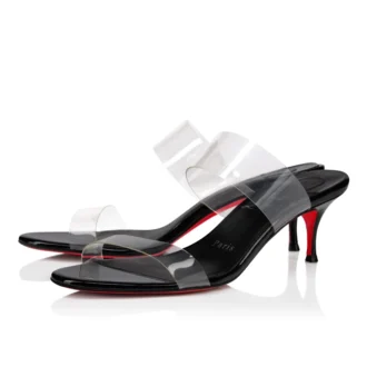 Just Nothing – 55 mm mules – TPU och lackat kalvskinn – Svart – Dam