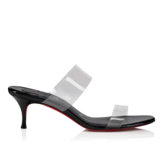 Just Nothing – 55 mm mules – TPU och lackat kalvskinn – Svart – Dam