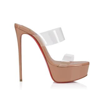 Just Nothing Alta – 150 mm mules – TPU och lackkalvskinn – Blush – Dam