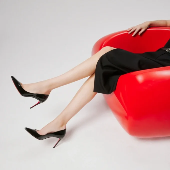 Kate – 85 mm pumps – lackat kalvskinn – svart – dam