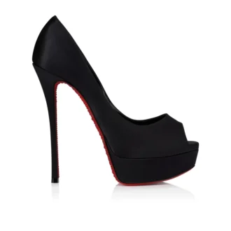 Lady Peep Suola Strass – 150 mm pumps – crepesatin – svart – dam