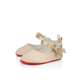 Lou Babe – Ballerinaskor – crepesatin – pastellbeige – baby