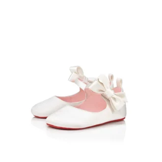Lou Babe – Ballerinaskor – Kreppsatin – Bianco – Baby