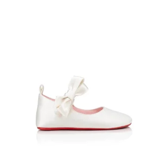 Lou Babe – Ballerinaskor – Kreppsatin – Bianco – Baby